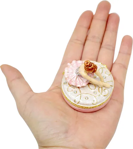 Miniatura 8 de Caja de joyería de bailarina rosa con texto en inglés "Bejeweled