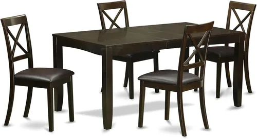 Miniatura 8 de East West Furniture LYBO5-CAP-C - Juego de mesa de comedor de 5 piezas, incluye una mesa de cocina rectangular con hojas de mariposa y 4 sillas