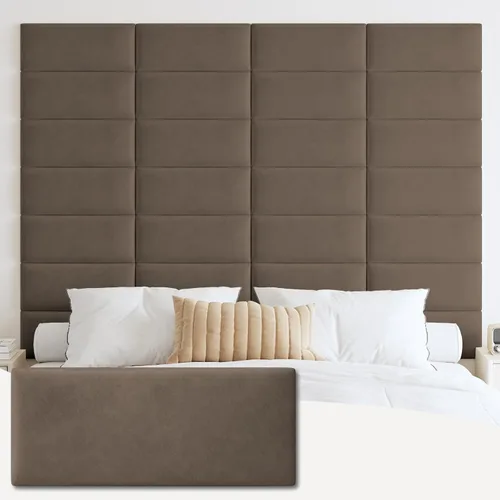 Miniatura 14 de IFNOW Cabecera tapizada para montar en la pared, paneles de pared 3D insonorizados, cabecero autoadhesivo para tamaño Queen, decoración del hogar