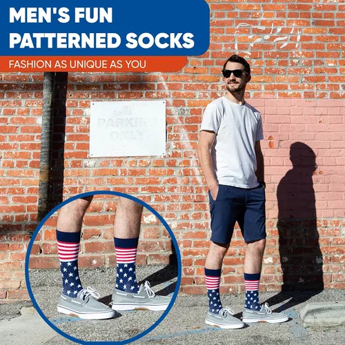 Miniatura 2 de NKPT Fun Socks for Men Mens Funny Socks Novelty Socks Funky Socks Men Crazy Socks for Men Single Packs