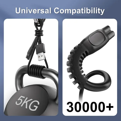 Miniatura 6 de Paquete de 2 cargadores de cable de 5 V compatibles con Phillips Norelco One Blade 360 MG5910, MG7910, 2400, 3600, MG9510, X5006, PQ888, cable
