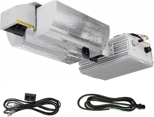 Raylux - Kit de sistema de luz de crecimiento con puerto controlador, 1000 W DE doble extremo HID, reflector de estilo abierto con balasto digital