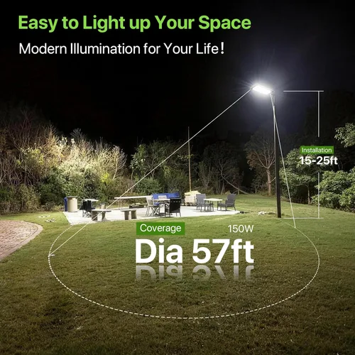 Miniatura 7 de Glitgate Luces de Estacionamiento de 150W 22500LM(150LM/W) 5000K Luces de Calle LED de Montaje con Brazo Ajustable con Fotocélula de Anochecer a