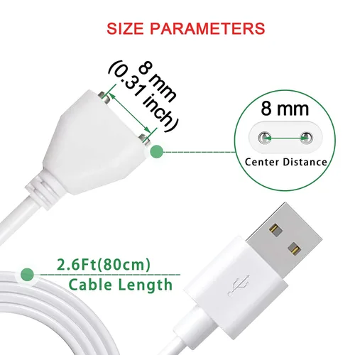 Miniatura 5 de Cable de carga magnético USB de repuesto para varita masajeador juguetes recargables (0.31 pulgadas)