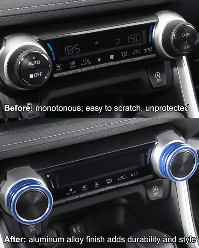 Miniatura 5 de 4 anillos de perilla de control de clima de CA RAV4, cubierta de arranque del motor, consola central, interruptor de aire acondicionado para RAV-4