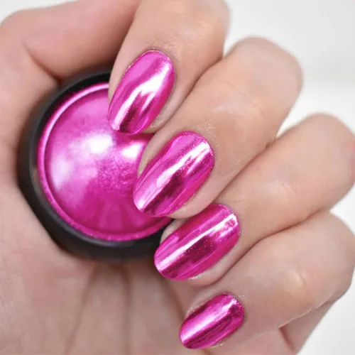 Miniatura 19 de Polvo de uñas cromado azul turquesa esmaltado efecto espejo metálico holográfico brillo polvo manicura arte pigmento accesorios para uñas de gel