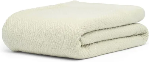 Miniatura 8 de Manta multiusos 100% de algodón de fibra extralarga, suave y transpirable, ligera para todas las estaciones, para sofá, sofá, cama, lavable a Espiga