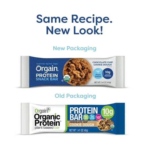 Miniatura 6 de Orgain Batido de proteína vegana nutricional orgánico, grano de vainilla (paquete de 12) barras de proteína vegana orgánica, masa de galletas