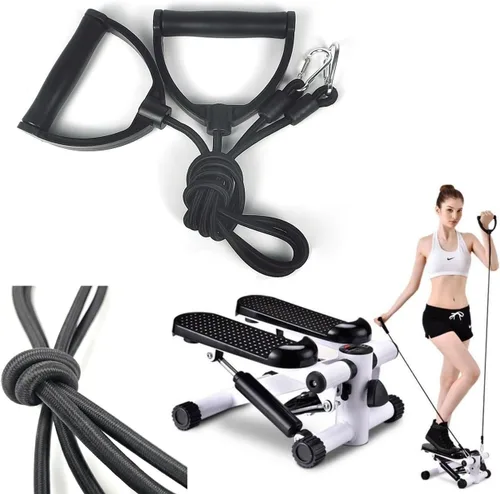 Miniatura 5 de Paquete de 2 bandas de resistencia de repuesto con asas, bandas elásticas de ejercicio para mini escaleras, fitness, escalera, máquina