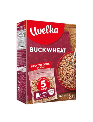 Uvelka Alforfón hervir en bolsa, 5 unidades x 2.8 onzas, peso neto 14 onzas / 14.11 oz, alimentos orgánicos