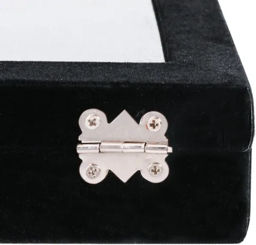 Miniatura 6 de Ivosmart Caja de almacenamiento de 7 ranuras para anillos de cristal de terciopelo, caja de almacenamiento para joyas, soporte organizador