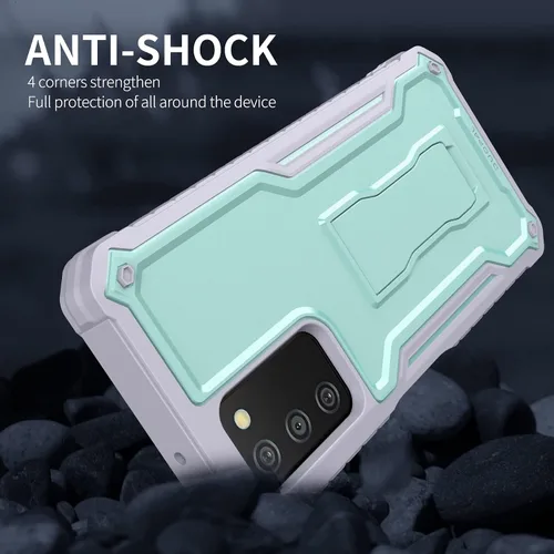 Miniatura 6 de Funda para Samsung Galaxy A03s 5G, protección de grado militar a prueba de golpes con protector de pantalla HD de vidrio templado y soporte