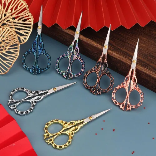 Miniatura 8 de Jasni Tijeras de Bordado Bonitas de 5 Pulgadas Pequeñas para Costura y Artesanía Acero Inoxidable Mango Vintage de Flor de Durazno para Herramientas