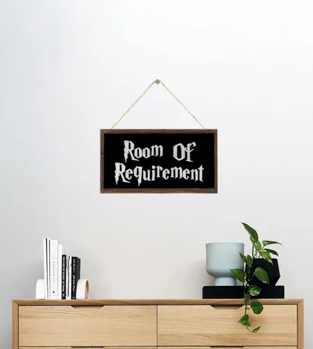 Miniatura 5 de TOMATO FANQIE Señal de madera para colgar con texto en inglés "Room of Requirement", letrero mágico para regalo, para dormitorio o baño (US-G005)