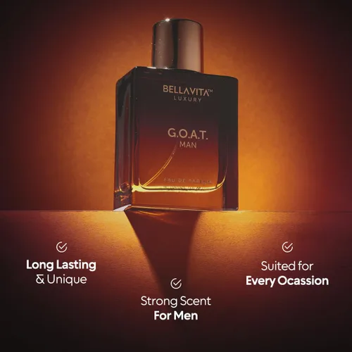 Miniatura 4 de BellaVita Luxury G.O.A.T. Eau De Parfum para hombre (3.4 onzas líquidas) Notas refrescantes naturales de bergamota, lavanda, vetiver y pachulí