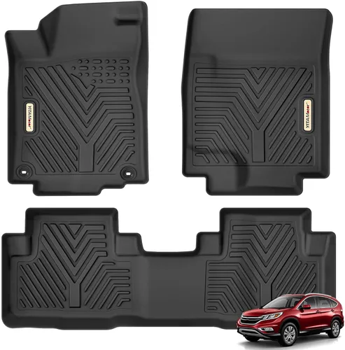 YITAMOTOR Alfombrillas compatibles con Honda CR-V 2012-2016, color negro, ajuste personalizado, para todo tipo de clima, juego de revestimientos de
