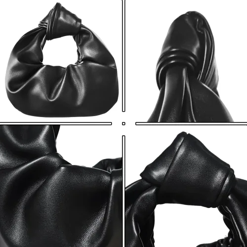 Miniatura 4 de Bolso de mano para mujer, de piel sintética fruncida, mini monedero para mujer, bolsos pequeños
