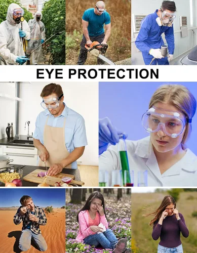 Miniatura 5 de MELASA Anteojos de seguridad ANSI Z87.1, antivaho gafas protectoras de laboratorio, gafas de protección ocular 4 piezas
