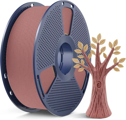 SUNLU Filamento PLA de madera de 0.069 pulgadas, filamento de impresora 3D de fibra de madera real, textura y aroma de madera natural, sin
