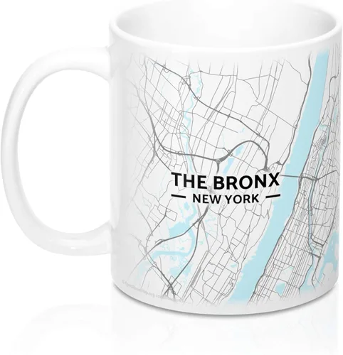 Miniatura 3 de The Bronx, New York NY Map Taza (11 oz)