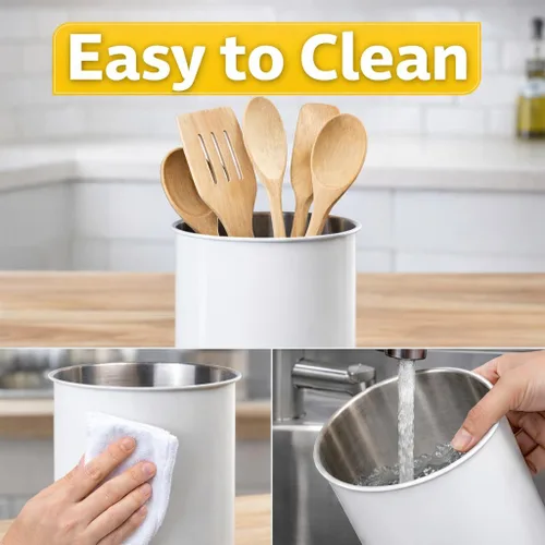 Miniatura 6 de Creative Home Soporte para utensilios de acero inoxidable: organizador grande de herramientas de cocina de 6.3 pulgadas para decoración de cocina