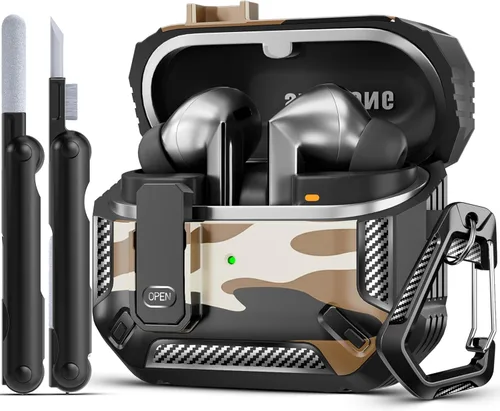 Miniatura 23 de Lock Fit Diseñado para Samsung Galaxy Buds3 FE (2025) / Buds3 Pro (2024) / Funda Buds 3 (2024), con kit de limpieza Cuerpo completo Resistente a