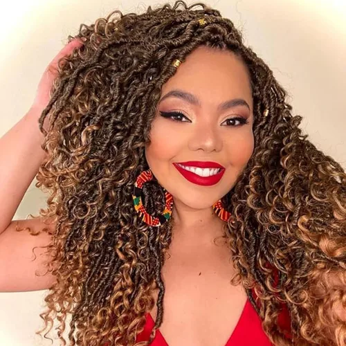 Miniatura 63 de Alicoco Goddess Locs Cabello de Ganchillo 12 Pulgadas 8 Paquetes Rastas Sintéticas de Ganchillo Para Mujeres Rastas Suaves Boho Pre-enrolladas River
