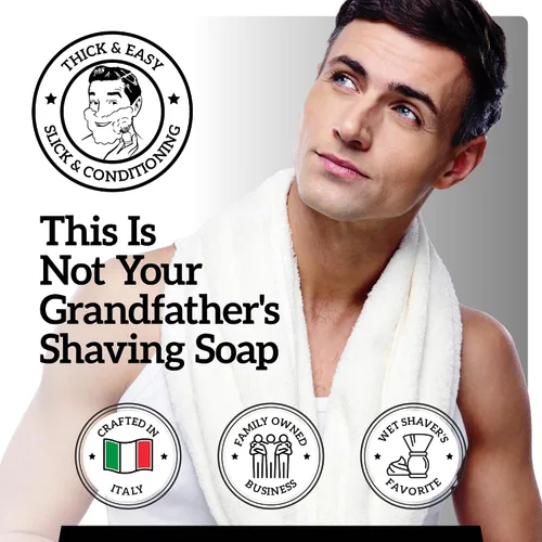 Miniatura 6 de Mr. Fine 21C Jabón de afeitar para hombre, construye espuma gruesa y fácil, protege de quemaduras e irritaciones por afeitar, sin