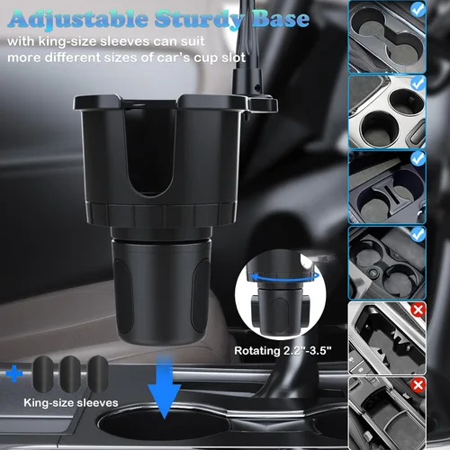Miniatura 2 de Soporte para teléfono, 2 en 1 actualizado 2025 con base ajustable, cuello de cisne largo rotación de 360°, soporte para teléfono para automóvil, se