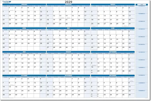 Miniatura 21 de Calendario de pared horizontal borrable en húmedo y seco, azul cielo 2026, 36 pulgadas de alto x 56 pulgadas de ancho con área de planificación