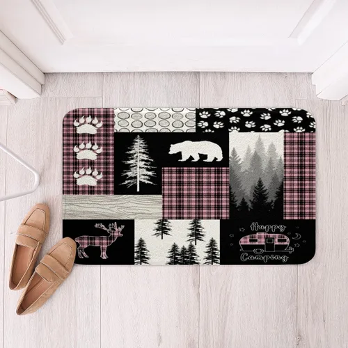 Miniatura 23 de Highland - Alfombra de baño de vaca para regalo de vaqueros, alfombra de baño de granja occidental de 20 x 32 pulgadas, tapete de baño de animales