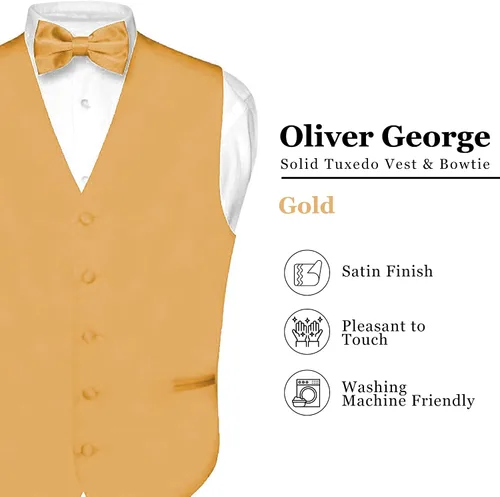 Miniatura 2 de Conjunto de chaleco formal sólido para hombre, esmoquin, chaleco y pajarita para traje o esmoquin