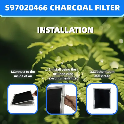 Miniatura 5 de S97020466 Filtro de repuesto de carbón compatible con filtro de campana Broan Range HPF30 (XC) Filtro de grasa sin conductos de 14.8 x 12.95