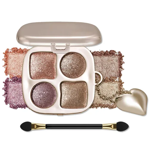 Miniatura 13 de Erinde Paleta de maquillaje de sombra de ojos de 9 colores con purpurina y lavanda brillante y mate, violeta, malva, púrpura oscura, plateado