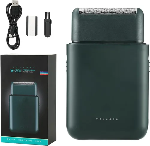 Maquinilla de afeitar eléctrica para hombres, mini afeitadoras eléctricas de aluminio con recortador de barba, afeitadora inalámbrica en seco y