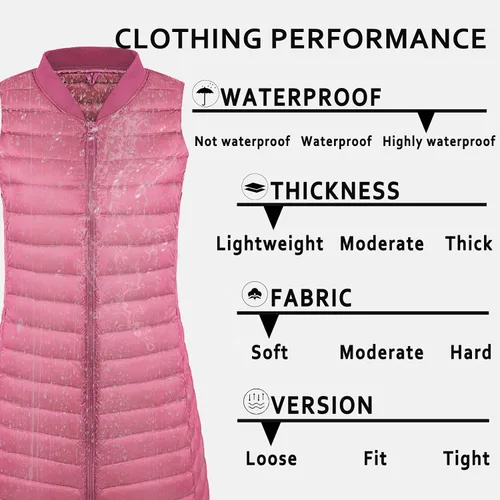 Miniatura 4 de ELFJOY Chaleco largo acolchado para mujer, tipo túnica, chaleco largo y plegable, ropa exterior de invierno