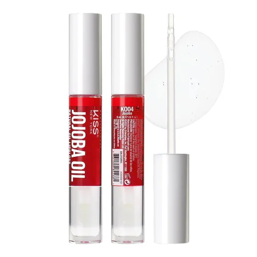 Miniatura 6 de Kiss New York Paquete de 3 aceites para labios, aceite hidratante no pegajoso, brillo labial transparente de aceite 100% natural, hidratante labial