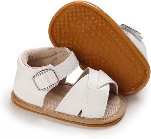 Miniatura 4 de SOFMUO Sandalias brillantes con lazo para bebés, niñas y niños, suela de goma antideslizante y suave de primera calidad, zapatos de verano