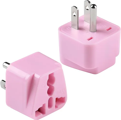 Miniatura 19 de Bates - Adaptador universal de enchufe de viaje, paquete de 2, convierte enchufes de la UE/Reino Unido y Asia a enchufe de EE. UU., adaptador