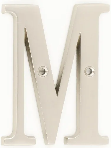 Miniatura 16 de ZW Hardware B100 Letra M de latón macizo de latón brillante de 4 pulgadas
