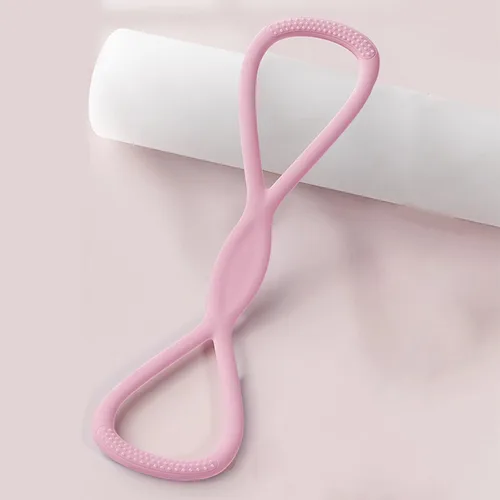 Miniatura 9 de Figura 8 bandas de resistencia para mujeres y hombres – Cuerda de tracción de silicona de 15 libras para entrenamiento de hombros, espalda y brazos