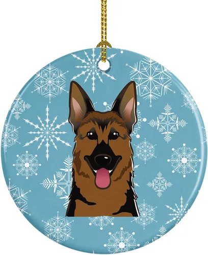 Miniatura 11 de Caroline's Treasures Adorno de cerámica con diseño de copo de nieve para colgar en el árbol de Navidad, para el hogar, Navidad, fiestas, regalo, 3