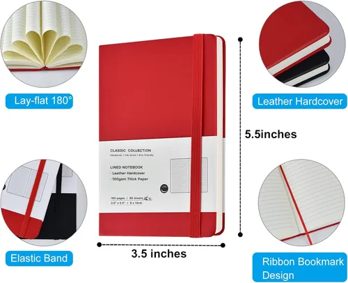 Miniatura 2 de Paquete de 6 cuadernos de bolsillo, cuadernos pequeños, mini bloc de notas con rayas universitarias, de tapa dura de cuero, para oficina, hogar