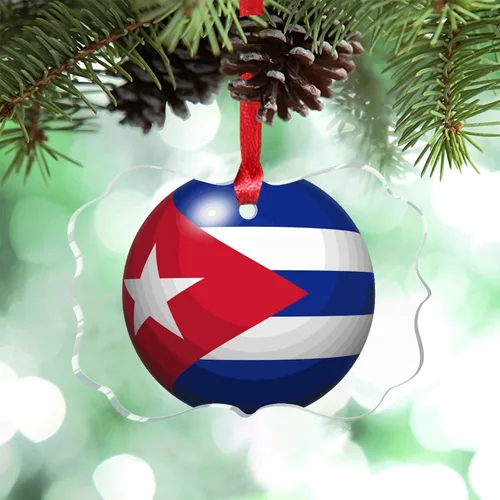 Miniatura 20 de Bandera de Cabo Verde, decoración para árbol de Navidad, bola 3D, recuerdo de la ciudad del país, adornos de Navidad personalizados, decoración