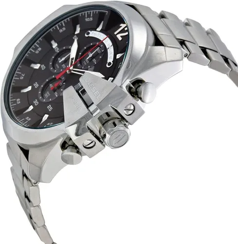 Miniatura 4 de Diesel Mega Chief DZ4308 - Reloj de cuarzo para hombre con esfera negra Plateado Cronógrafo