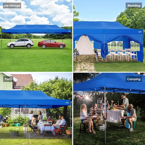 Miniatura 119 de COBIZI Tienda de campaña desplegable de 6.6 x 6.6 pies, toldo resistente, fácil de instalar, impermeable, para exteriores, fiestas, playa, jardín