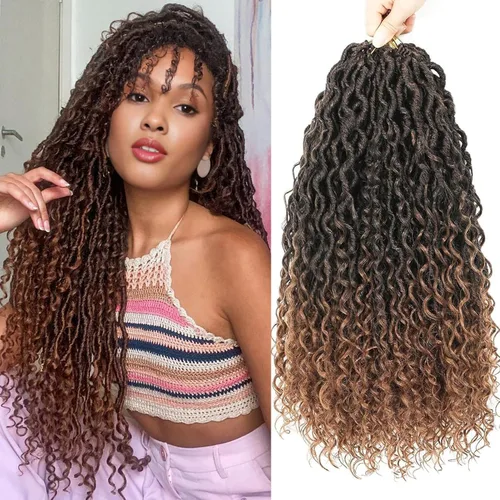 Miniatura 121 de Alicoco Goddess Locs Cabello de Ganchillo 12 Pulgadas 8 Paquetes Rastas Sintéticas de Ganchillo Para Mujeres Rastas Suaves Boho Pre-enrolladas River