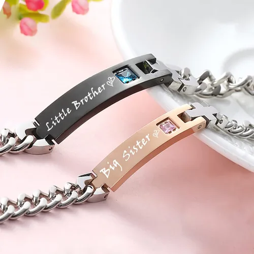 Miniatura 33 de Regalo para enamorado, para él y ella, pulseras grabadas personalizadas para parejas, para mujeres y hombres, juego a juego, regalo de aniversario
