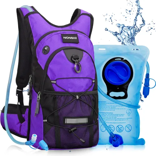 Miniatura 13 de NONSAR Mochila de hidratación de 3L con bolsa de agua, mochila de agua aislada para mujeres, hombres, niños, mantiene los líquidos frescos hasta 5