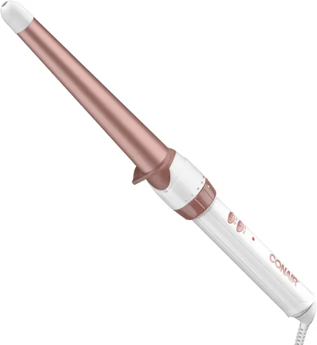 Conair Varita rizadora cónica de cerámica doble, se estrecha de 1¼ pulgadas a ¾ pulgadas para producir ondas playeras, 30 ajustes de calor, para